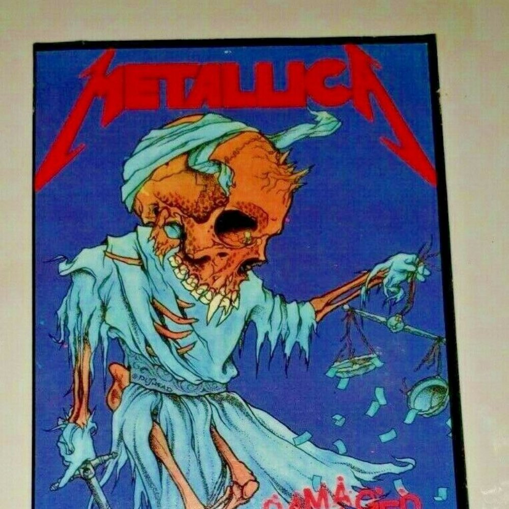 Metallica Damaged Justice Tour 88-89 Postcard Printed in England